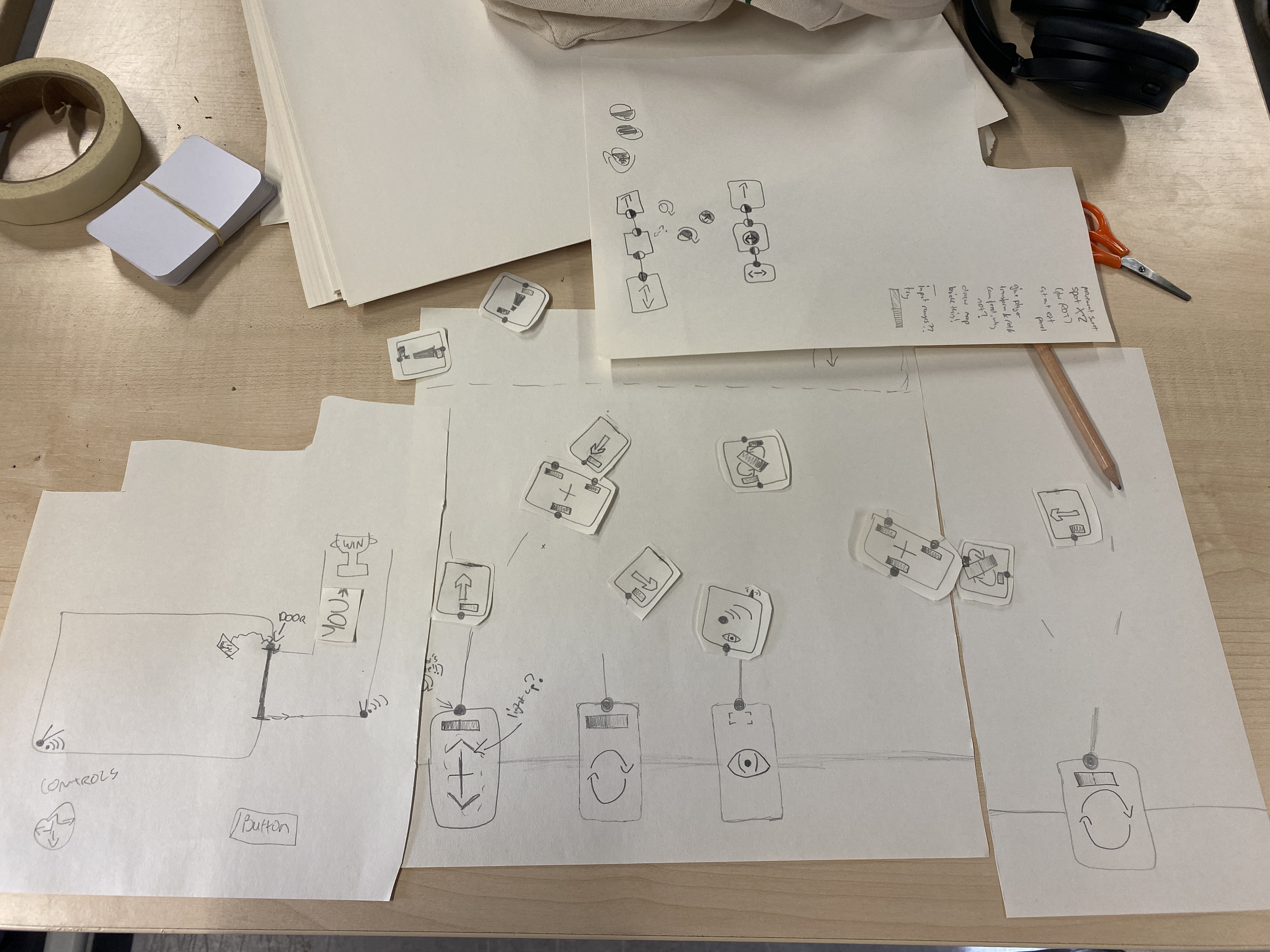 A prototype version of what would eventually become the game's wiring mechanics.